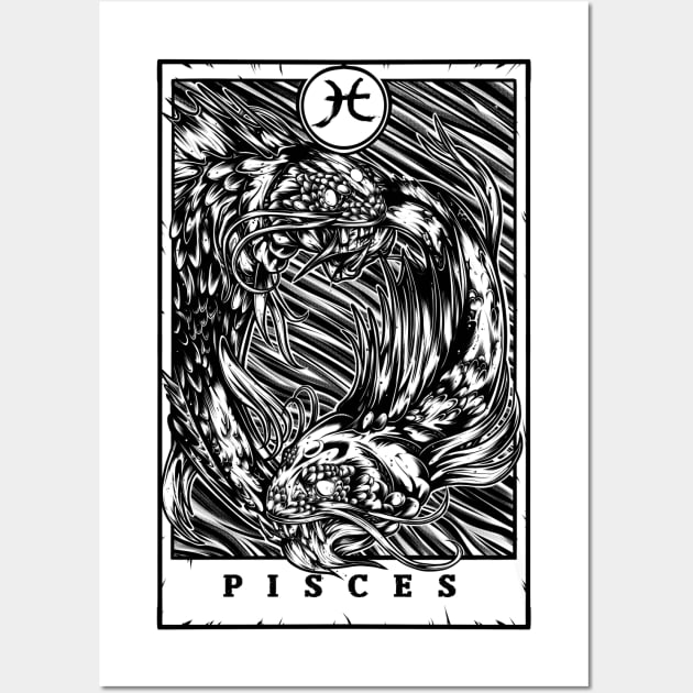 Pisces Zodiac Tarot Wall Art by Scottconnick